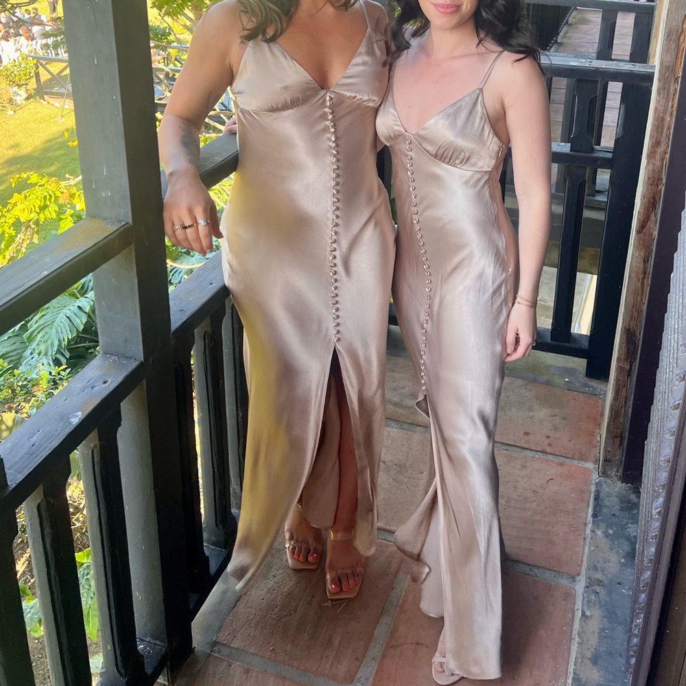 Shona Joy LA LUNE BIAS SLIP DRESS - GOLD